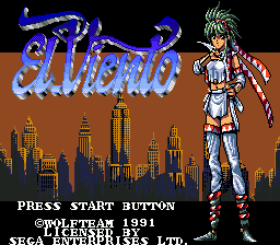 El Viento title screen for Sega Mega Drive